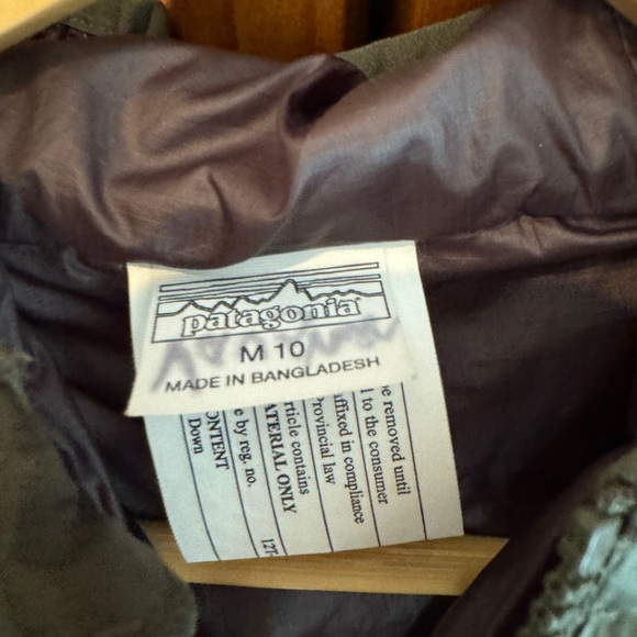 Patagonia Kids Water Repellent Reversible
Down Sweater Hoodie Alder Green Size M - Picture 4 of 7